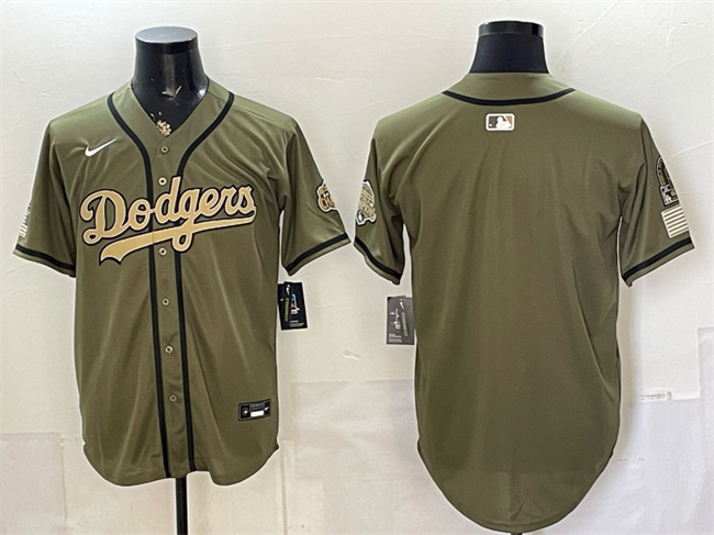 Men's Los Angeles Dodgers Blank Olive 2026 Armed Forces Day Stitched Baseball Jersey Men's Los Angeles Dodgers Blank Olive 2026 Armed Forces Day Stitched Baseball Jersey